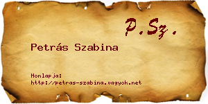 Petrás Szabina névjegykártya