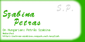 szabina petras business card