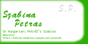 szabina petras business card